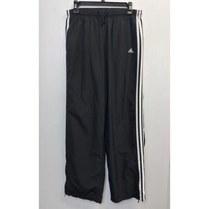 Adidas Track Pants Mens Sz Large AZF001 3-Stripe Black/White Windbreaker Lined